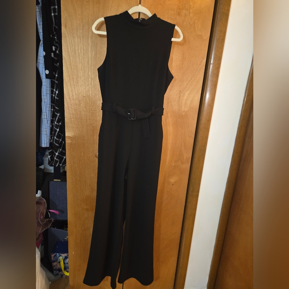 Express Black Belted Jumpsuit